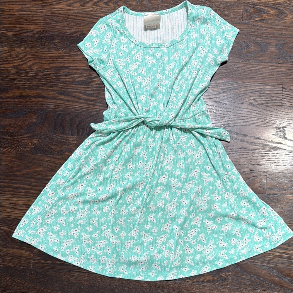 Floral Mint Green Kids Dress